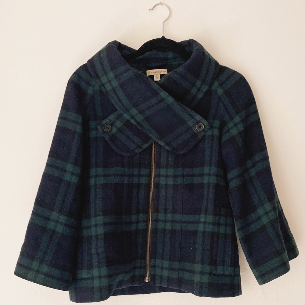 Chris & Jamie Green Plaid Wool Jacket - P